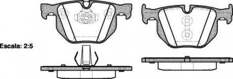 Колодки тормозные дисковые задние Bmw X5 2.0 13-,Bmw X5 3.0 06-13,Bmw X5 3.0 13- WOKING P2813.61 (фото 1)