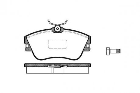 Гальмівні колодки перед T4 1.9TD/2.4D >99 (R15)(невент.диск) WOKING P5803.00