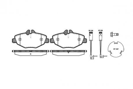 Тормозные колодки перед. MB E-класс (W211) 03-09 WOKING P8903.02