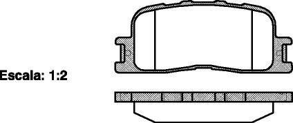 Тормозные колодки зад. Toyota Camry 01-06 (akebono) (93x38x16) WOKING P9543.00 (фото 1)