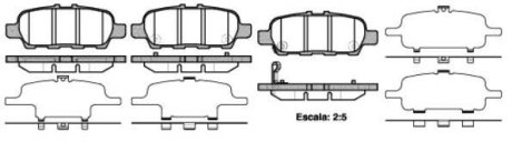 Гальмівні колодки зад. Qashqai/XTrail 07- (38x105,5x14,3) WOKING P9763.41