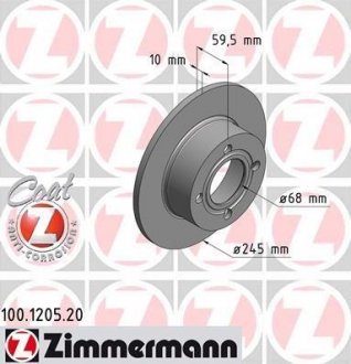 Гальмівний диск ZIMMERMANN 100120520