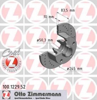 Тормозной диск ZIMMERMANN 100122952