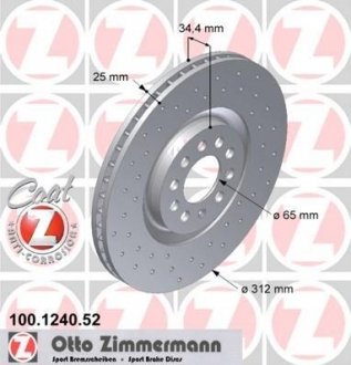 Гальмівний диск ZIMMERMANN 100124052 (фото 1)