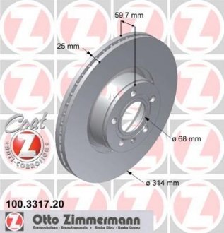 Тормозной диск 100.3317.20 ZIMMERMANN 100331720