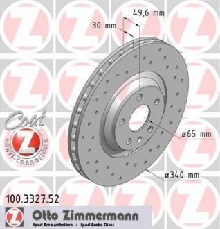 Гальмівний диск ZIMMERMANN 100332752