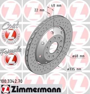 Тормозной диск ZIMMERMANN 100334270