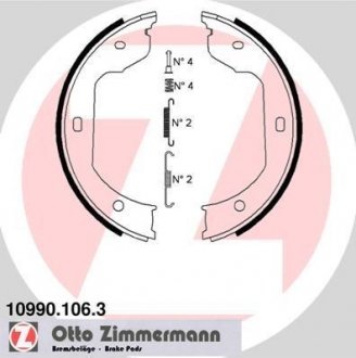 Комплект тормозных колодок, стояночная тормозная система 10990.106.3 ZIMMERMANN 109901063 (фото 1)