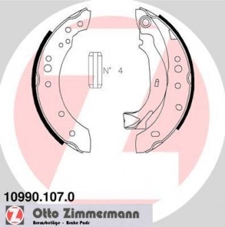 Гальмівні колодки (набір) ZIMMERMANN 109901070