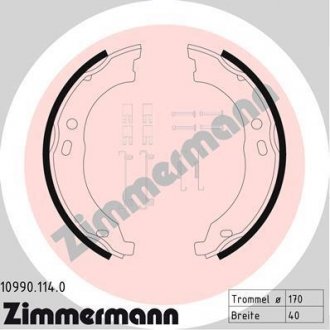 Гальмівні колодки ручного гальма ZIMMERMANN 109901140