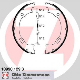 Тормозные колодки ручного тормоза ZIMMERMANN 109901293