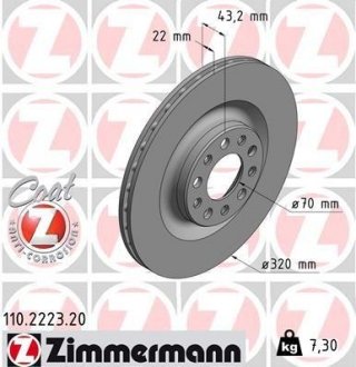 Диск тормозной ZIMMERMANN 110222320