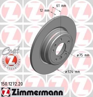 Тормозной диск 150.1272.20 ZIMMERMANN 150127220