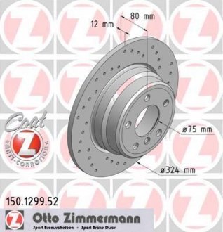 Тормозной диск ZIMMERMANN 150129952