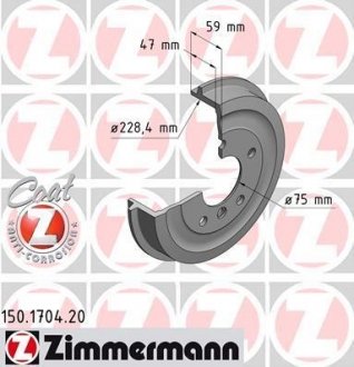 Тормозной барабан ZIMMERMANN 150170420