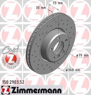 Тормозной диск 150.2903.52 ZIMMERMANN 150290352