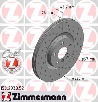 Диск тормозной ZIMMERMANN 150293052