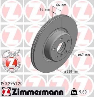 Диск гальмівний Coat Z ZIMMERMANN 150295120