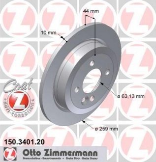 Тормозной диск 150.3401.20 ZIMMERMANN 150340120