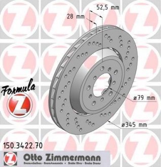 Тормозной диск ZIMMERMANN 150342270