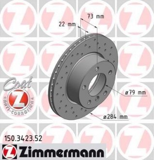 Тормозной диск ZIMMERMANN 150342352