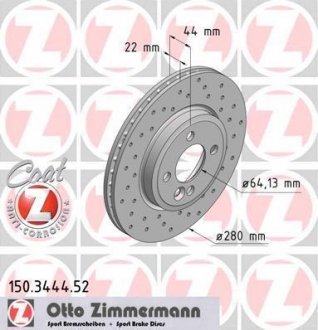 Тормозной диск ZIMMERMANN 150344452