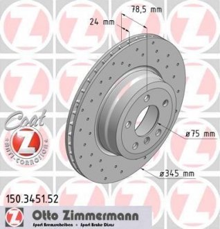 Диск тормозной SPORT Z ZIMMERMANN 150345152