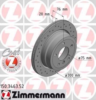 Гальмівний диск ZIMMERMANN 150346352