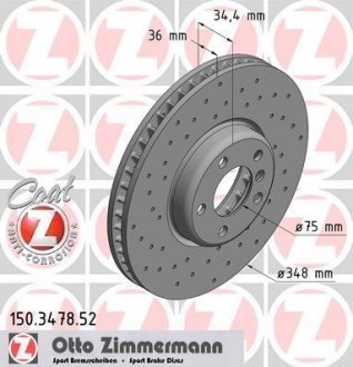 Тормозные диски Sport/Coat Z левый ZIMMERMANN 150347852