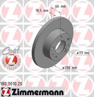 Тормозной диск 180.3010.20 ZIMMERMANN 180301020