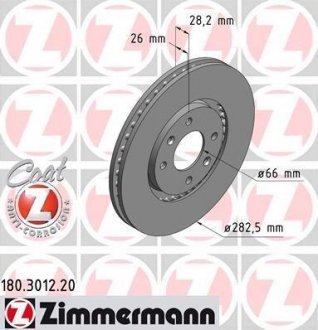 Тормозной диск 180.3012.20 ZIMMERMANN 180301220