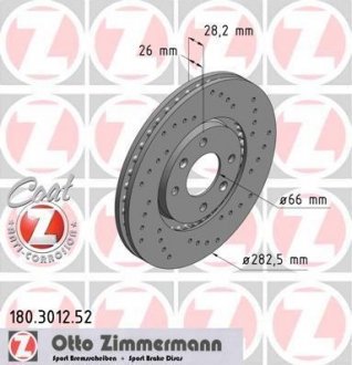 Тормозной диск ZIMMERMANN 180301252