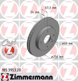 Гальмівний диск ZIMMERMANN 185395320