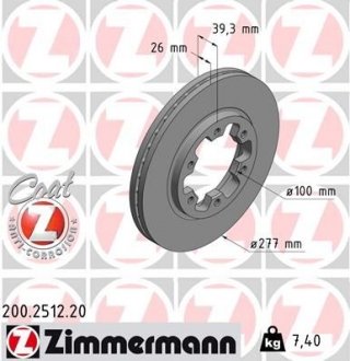 Тормозной диск ZIMMERMANN 200251220