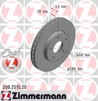 Тормозной диск ZIMMERMANN 200251520