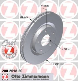 Тормозной диск 200.2518.20 ZIMMERMANN 200251820