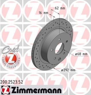 Гальмівний диск ZIMMERMANN 200252352 (фото 1)