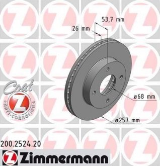 Тормозной диск ZIMMERMANN 200.2524.20 (фото 1)