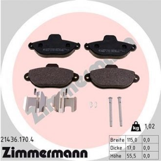 Комплект тормозных колодок, дисковый механизм ZIMMERMANN 21436.170.4