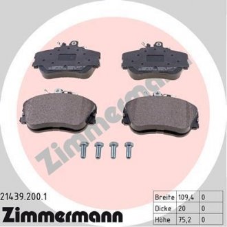 Комплект тормозных колодок, дисковый тормоз 21439.200.1 ZIMMERMANN 214392001