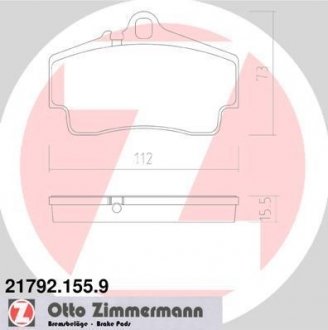 Гальмівні колодки, дискове гальмо (набір) ZIMMERMANN 217921559