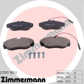 Гальмівні колодки, дискове гальмо (набір) ZIMMERMANN 217971951