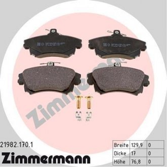 Гальмівні колодки, дискове гальмо (набір) ZIMMERMANN 219821701