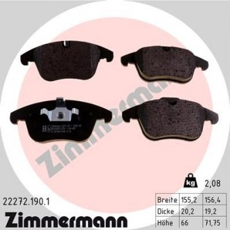 Тормозные колодки дисковые передние ZIMMERMANN 22272.190.1