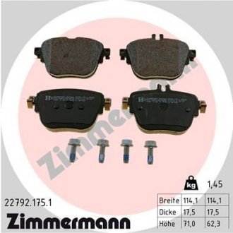 Тормозные колодки дисковые задние ZIMMERMANN 22792.175.1 (фото 1)