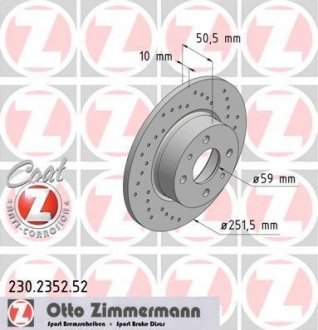 Тормозной диск ZIMMERMANN 230235252