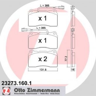 Тормозные колодки, дисковый тормоз (набор) ZIMMERMANN 232731601