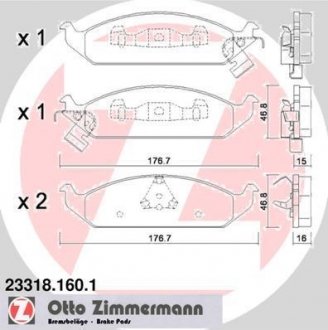 Гальмівні колодки, дискове гальмо (набір) ZIMMERMANN 233181601
