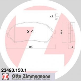 Тормозные колодки, дисковый тормоз (набор) ZIMMERMANN 234901501