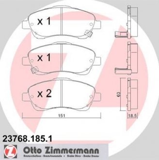 Комплект гальмівних колодок ZIMMERMANN 23768.185.1